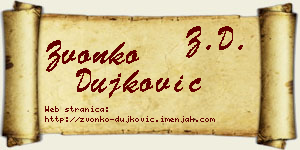 Zvonko Dujković vizit kartica